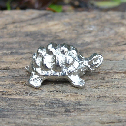 Tortoise Figurine, Tortoise Miniature, Handcast, in Fine Pewter, by William Sturt