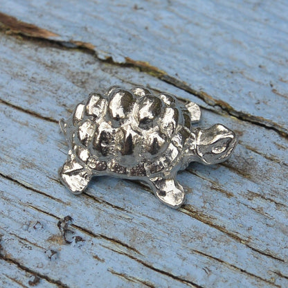 Tortoise Figurine, Tortoise Miniature, Handcast, in Fine Pewter, by William Sturt