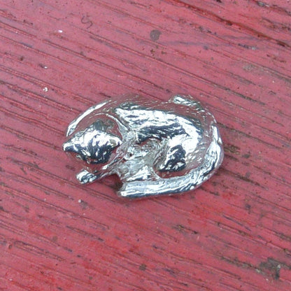 Tiny Cat Figurine, Cat Gift, Handmade, In Fine Pewter, by William Sturt