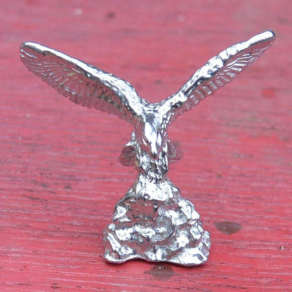 Eagle Figurine, Lucky Eagle, Miniature, Eagle Totem, Handmade, in Fine Pewter, by William Sturt