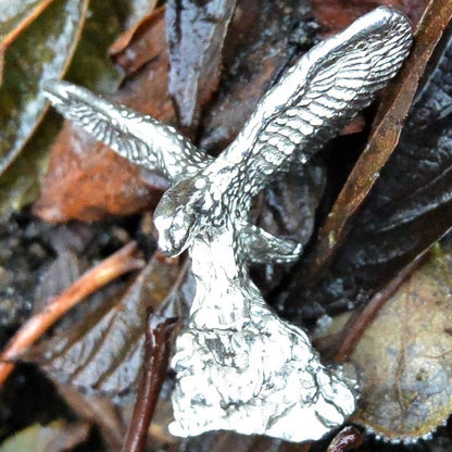Eagle Figurine, Lucky Eagle, Miniature, Eagle Totem, Handmade, in Fine Pewter, by William Sturt