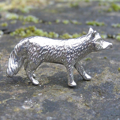 Fox Figurine, Fox Miniature, Fox Sculpture, Handmade, in Fine Pewter, by William Sturt