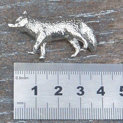 Fox Figurine, Fox Miniature, Fox Sculpture, Handmade, in Fine Pewter, by William Sturt