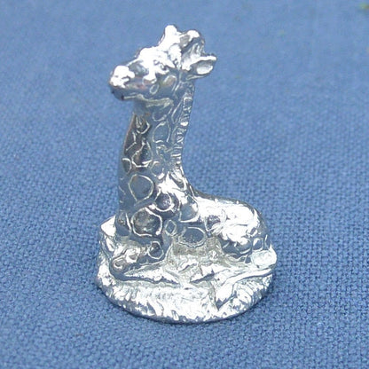 Giraffe Figurine, Miniature Giraffe, Handmade, in Fine Pewter, by William Sturt