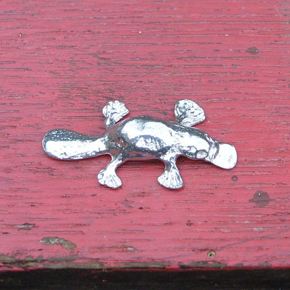 Platypus Figurine, Miniature Platypus, Handmade, in Fine Pewter, by William Sturt