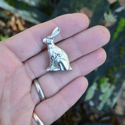 Pewter Lucky Hare, Hare Sculpture, Handmade, in Finest Pewter, by William Sturt