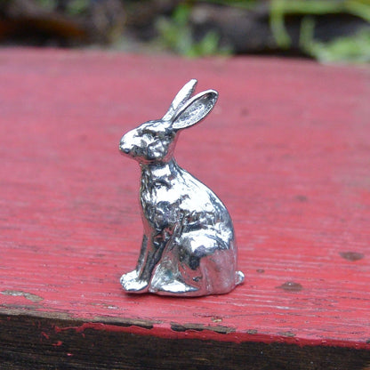 Pewter Lucky Hare, Hare Sculpture, Handmade, in Finest Pewter, by William Sturt