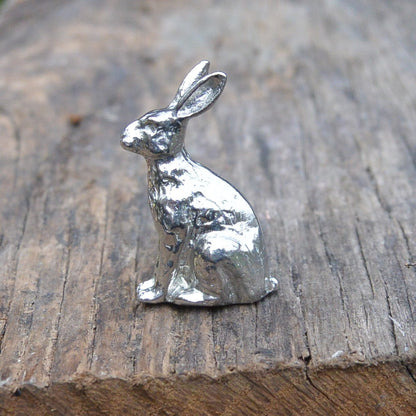Pewter Lucky Hare, Hare Sculpture, Handmade, in Finest Pewter, by William Sturt