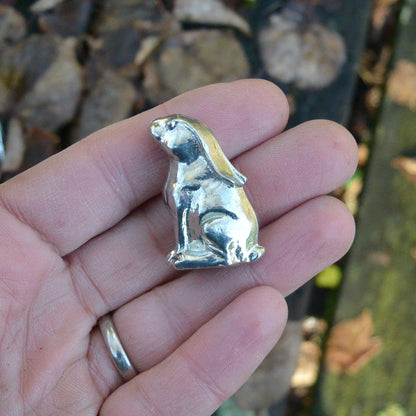 Pewter Lucky Hare, Hare Sculpture, Handmade, in Finest Pewter, by William Sturt
