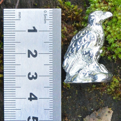 Eagle Figurine, Lucky Eagle, Miniature, Eagle Totem, Handmade, in Fine Pewter, by William Sturt