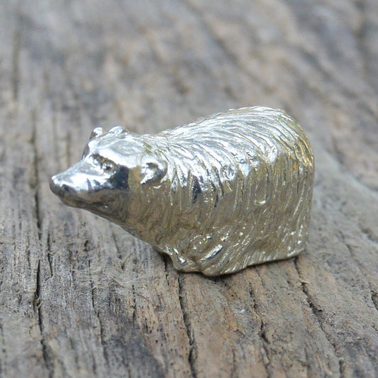 Bear Figurine, Miniature Bear Totem, Hand made Bear, Hand Cast in Fine Pewter by William Sturt.