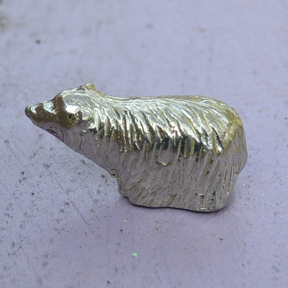 Bear Figurine, Miniature Bear Totem, Hand made Bear, Hand Cast in Fine Pewter by William Sturt.