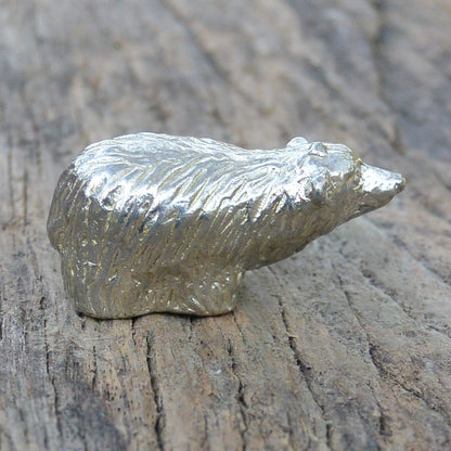 Bear Figurine, Miniature Bear Totem, Hand made Bear, Hand Cast in Fine Pewter by William Sturt.