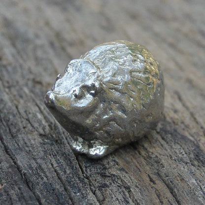 Hedgehog Figurine, Hedgehog Collectable, Hedgehog Totem, Handmade, in Fine Pewter, by William Sturt