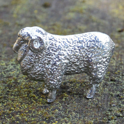 Sheep Figurine, Sheep Miniature, Sheep Sculpture, Handmade, in Fine Pewter, by William Sturt