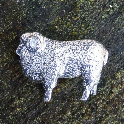 Sheep Figurine, Sheep Miniature, Sheep Sculpture, Handmade, in Fine Pewter, by William Sturt