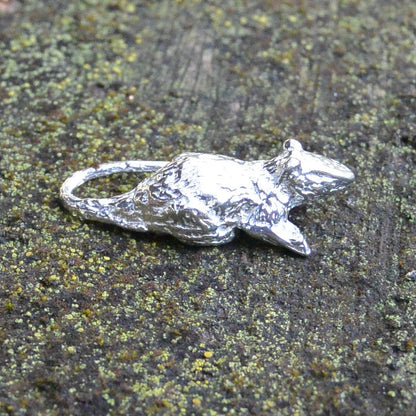 Mouse Figurine, Mouse Miniature, Mouse Sculpture, Handmade, in Fine Pewter, by William Sturt
