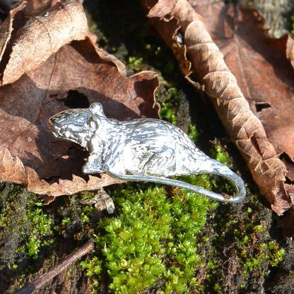 Mouse Figurine, Mouse Miniature, Mouse Sculpture, Handmade, in Fine Pewter, by William Sturt