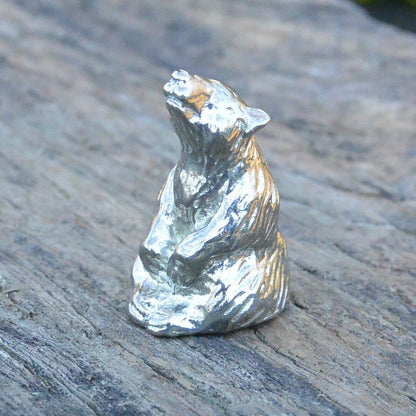 Bear Figurine, Miniature Bear Totem, Hand made Bear, Hand Cast in Fine Pewter by William Sturt.