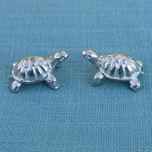 Two Tortoise Figurines, Tortoise Charms, Tortoise Totems, Handmade, in Fine Pewter, by William Sturt