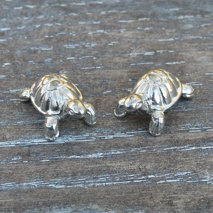 Two Tortoise Figurines, Tortoise Charms, Tortoise Totems, Handmade, in Fine Pewter, by William Sturt
