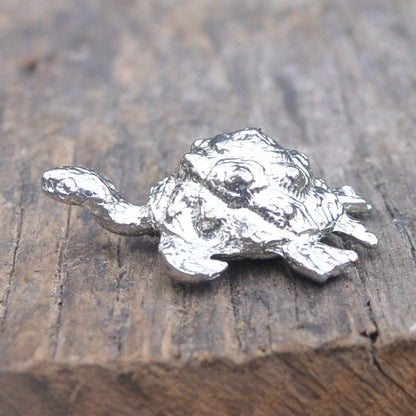Snapper Tortoise Figurine, Tortoise Miniature, Handcast, in Fine Pewter, by William Sturt