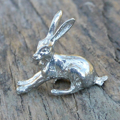Cute Hare, Good Luck,  Handmade, in Fine Pewter, by William Sturt