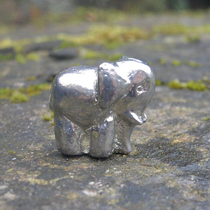Tiny Elephant Figurine, Elephant Gift, Handmade, In Fine Pewter, by William Sturt