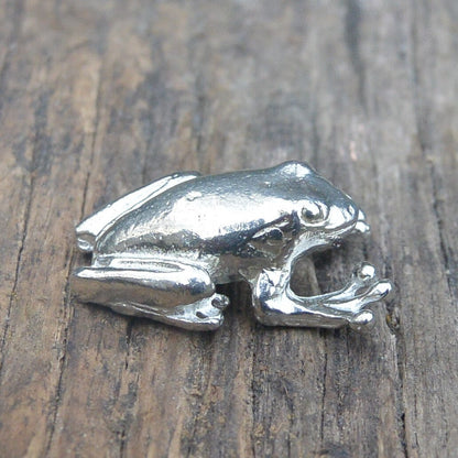 Frog Figurine, Lucky Frog, Miniature, Frog Totem, Handmade, in Fine Pewter, by William Sturt