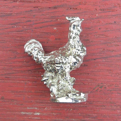 Cockerel Figurine, Cockerel Miniature, Rooster Sculpture, Handmade, in Fine Pewter, by William Sturt