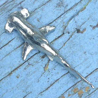 Hammerhead Shark Figurine, Miniature Shark, Handmade, in Fine Pewter, by William Sturt