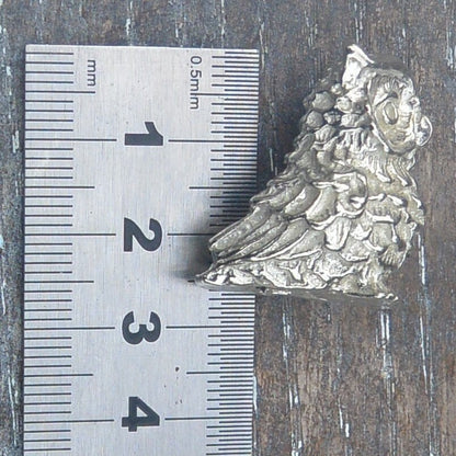Owl Figurine, Miniature Owl, Owl Totem, Handmade, in Finest Pewter, by William Sturt