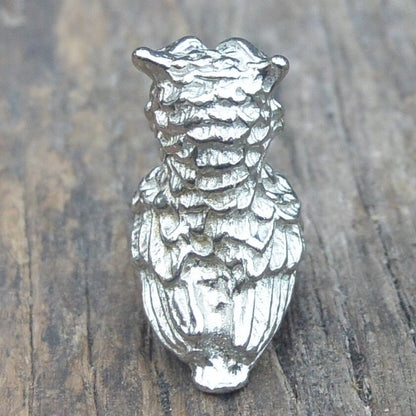 Owl Figurine, Miniature Owl, Owl Totem, Handmade, in Finest Pewter, by William Sturt
