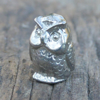 Owl Figurine, Miniature Owl, Owl Totem, Handmade, in Finest Pewter, by William Sturt