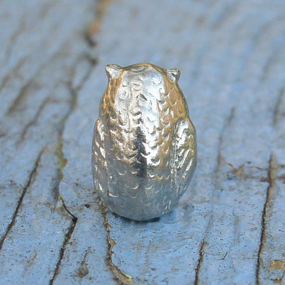 Owl Figurine, Miniature Owl, Owl Totem, Handmade, in Finest Pewter, by William Sturt