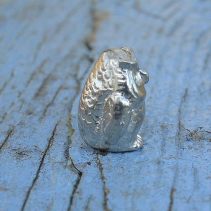 Owl Figurine, Miniature Owl, Owl Totem, Handmade, in Finest Pewter, by William Sturt