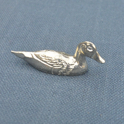 Duck Figurine, Duck Collectable, Duck Totem, Handmade, in Fine Pewter, by William Sturt
