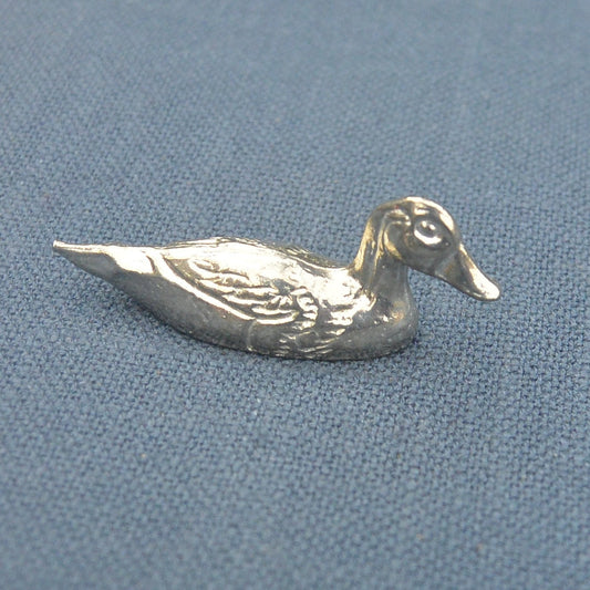 Duck Figurine, Duck Collectable, Duck Totem, Handmade, in Fine Pewter, by William Sturt