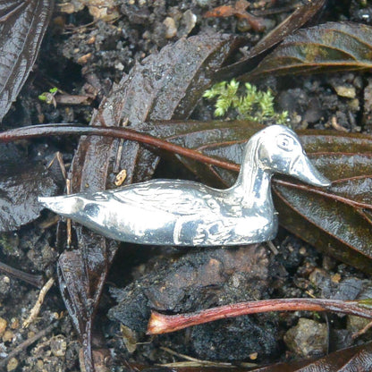 Duck Figurine, Duck Collectable, Duck Totem, Handmade, in Fine Pewter, by William Sturt