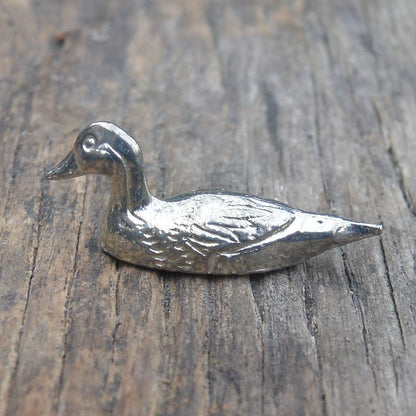 Duck Figurine, Duck Collectable, Duck Totem, Handmade, in Fine Pewter, by William Sturt