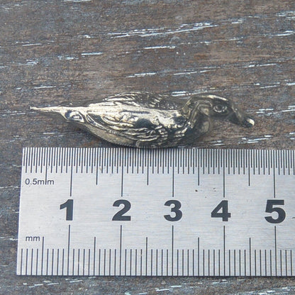 Duck Figurine, Duck Collectable, Duck Totem, Handmade, in Fine Pewter, by William Sturt
