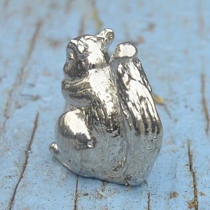 Squirrel Figurine, Squirrel Collectible, Handmade, in Fine Pewter, by William Sturt