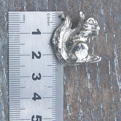 Squirrel Figurine, Squirrel Collectible, Handmade, in Fine Pewter, by William Sturt