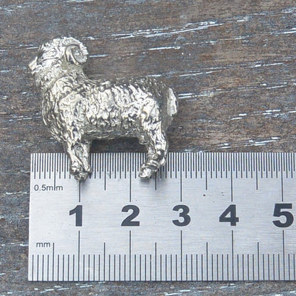 Sheep Figurine, Sheep Miniature, Sheep Sculpture, Handmade, in Fine Pewter, by William Sturt