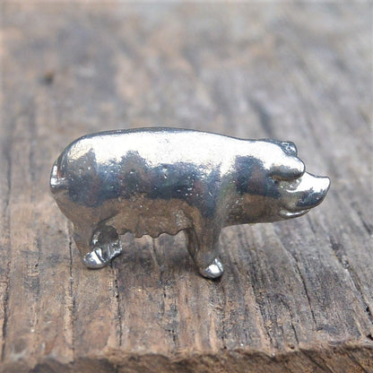 Pig Figurine, Pig Ornament, Pig Totem, Handmade in Fine Pewter, by William Sturt