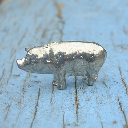 Pig Figurine, Pig Ornament, Pig Totem, Handmade in Fine Pewter, by William Sturt