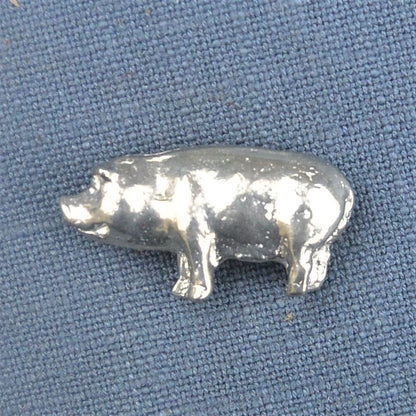 Pig Figurine, Pig Ornament, Pig Totem, Handmade in Fine Pewter, by William Sturt