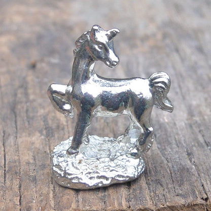 Unicorn Figurine, Miniature Unicorn, Handmade, in Fine Pewter, by William Sturt
