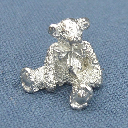 Miniature Bear Figurine, Handmade, in Fine Pewter, by William Sturt