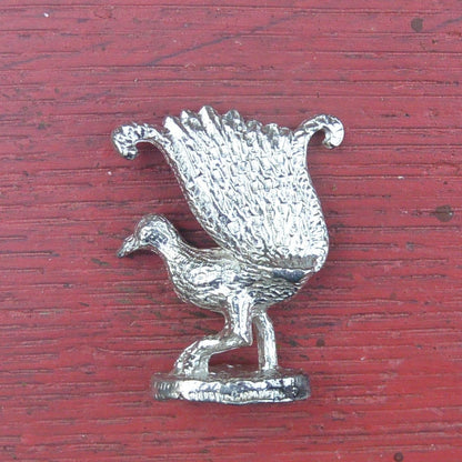 Lyre Bird Figurine, Lyre Bird Miniature, Lyre Bird lSculpture, Handmade, in Fine Pewter, by William Sturt
